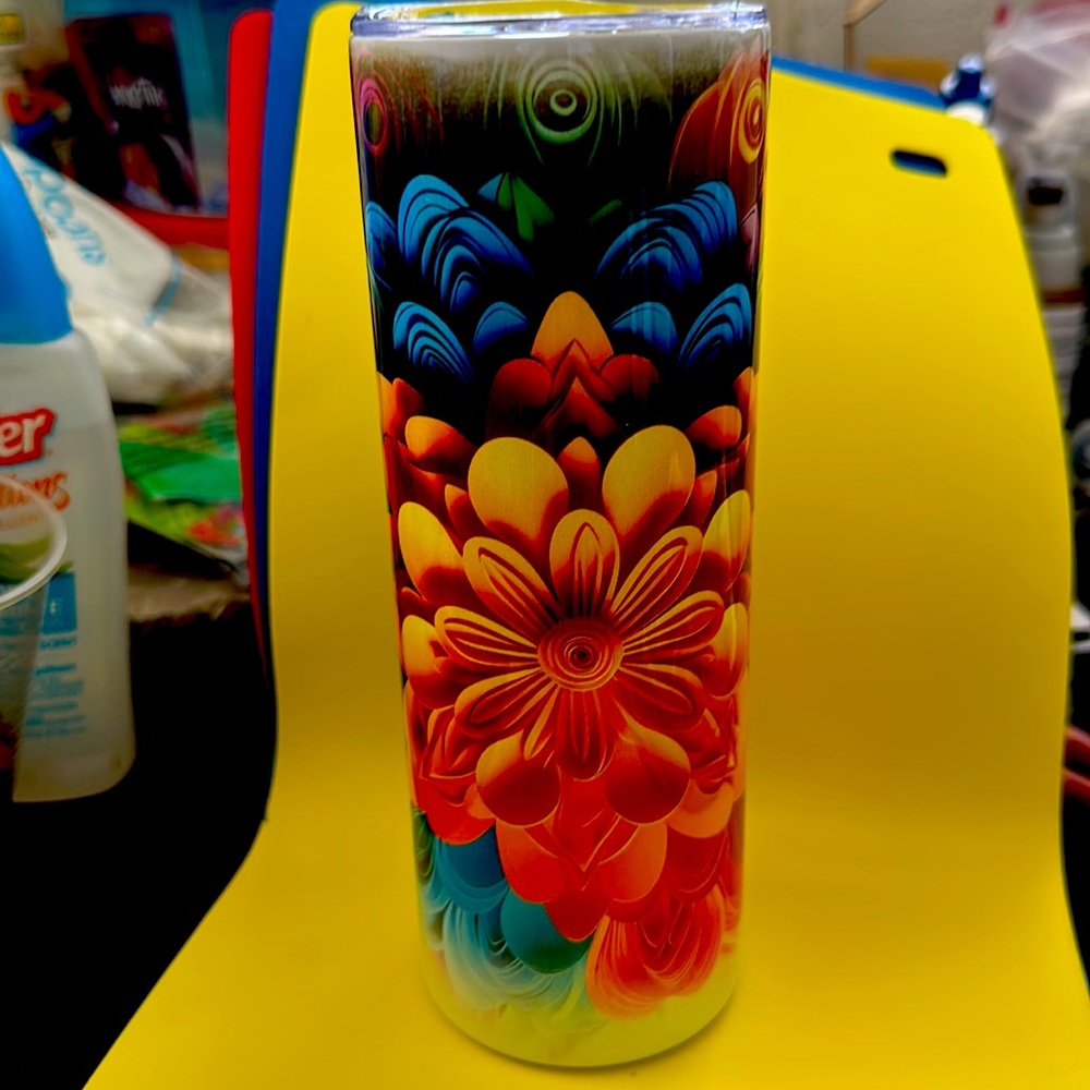 20oz tumbler with flower sublimation
